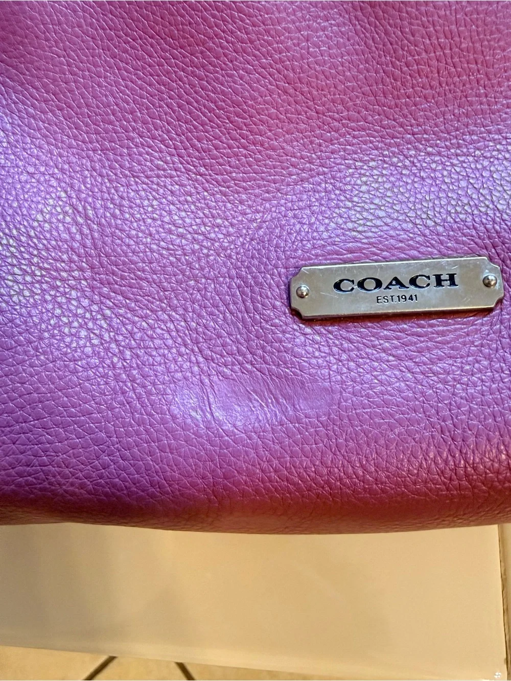 Coach Pebbled Leather Drawstring Hobo in Brick Red